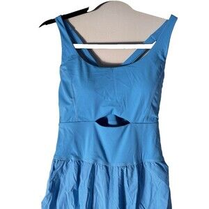 Workout Jump Suit Light Blue Small Women’s Side Pockets Cutout Center NWT